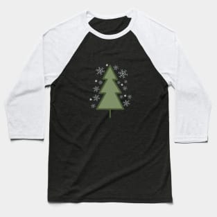 Snowflakes Christmas Tree Baseball T-Shirt